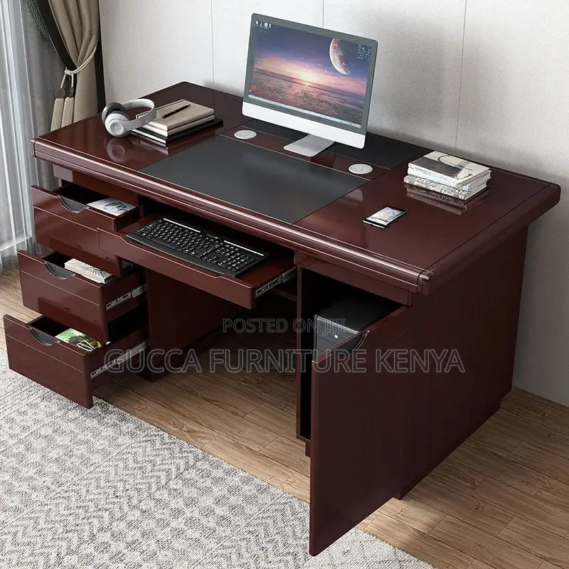 Office Tables:140cm Imported Mahogany Executive Office Table