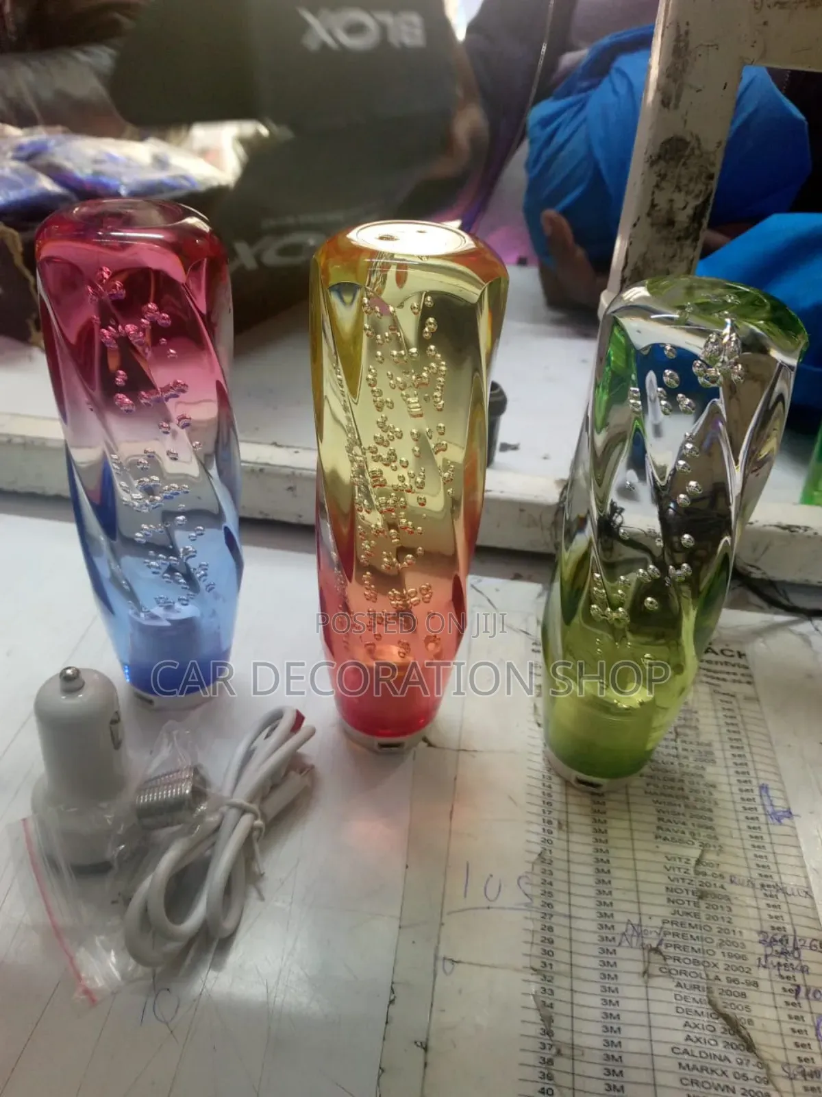 15cm Colored Bubble Led Crystal Gear Stick Knob