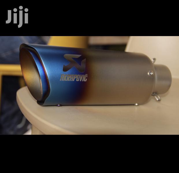 Akrapovic Motorcycle Exhaust Blue Titanium With Silver