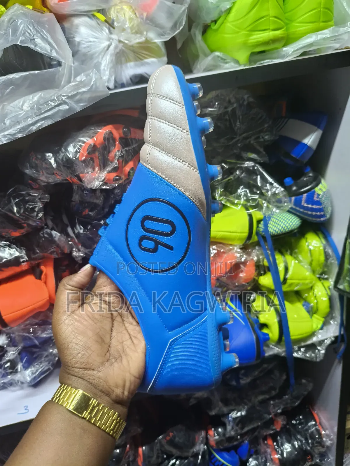 T90 Blue Soccer Boots Size 45