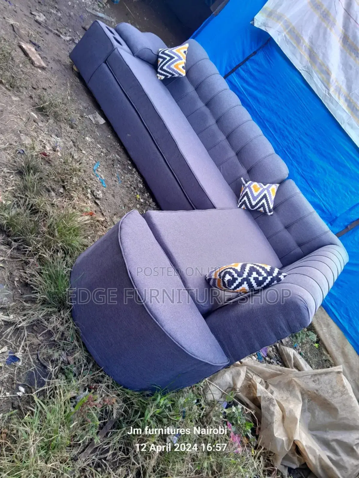 Grey L Shaped Sofa Available at New Vision Furnitures