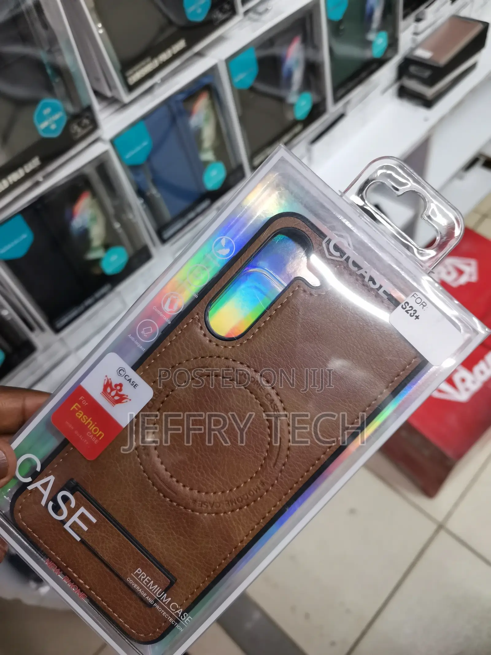 Magsafe Shockproof Cover for Samsung Galaxy S23 Plus-Brown