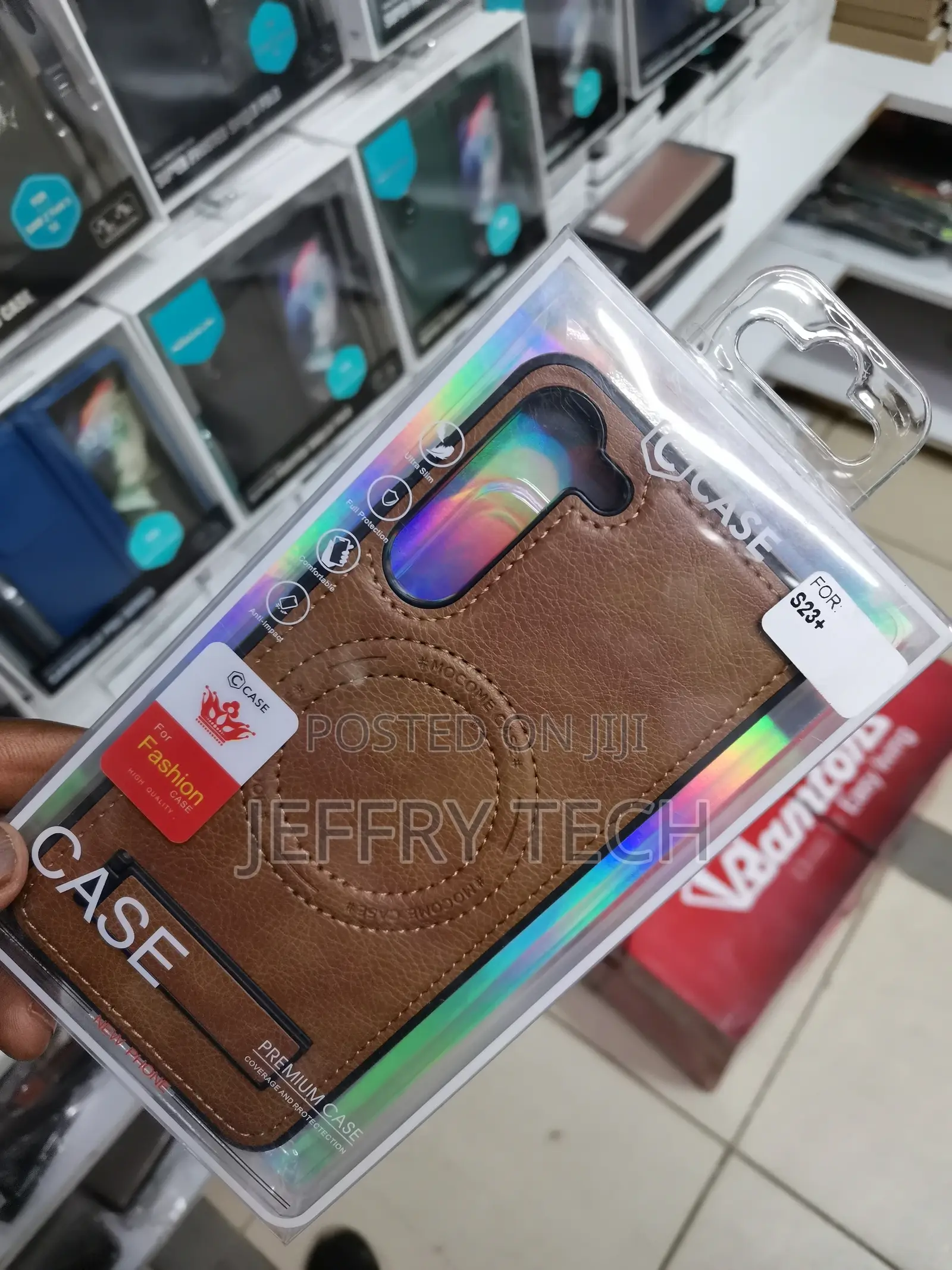 Magsafe Cover for Samsung S23 Plus,Kickstand-Brown