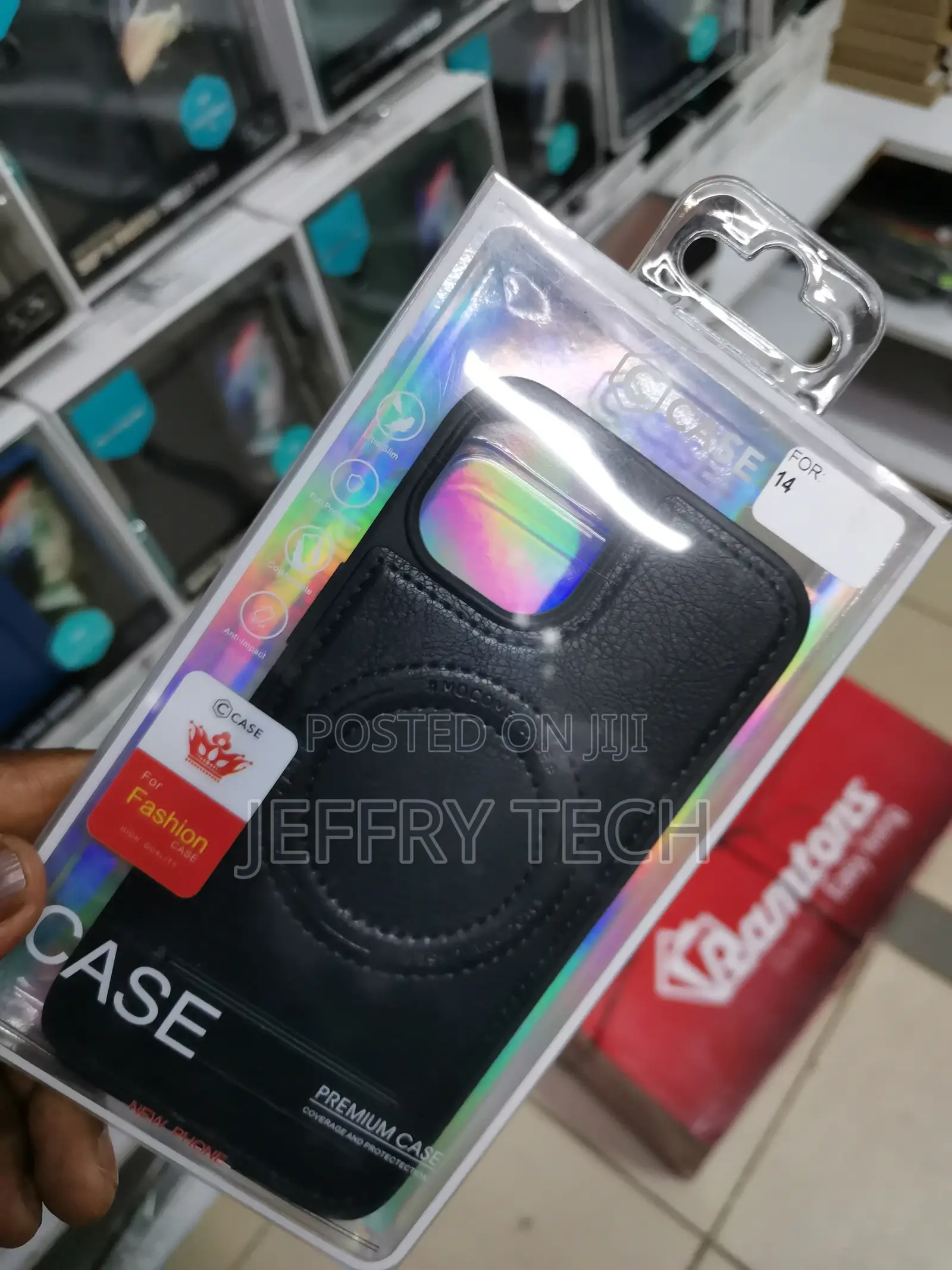 iPhone 14 Leather Case Compatible With Magsafe, Black
