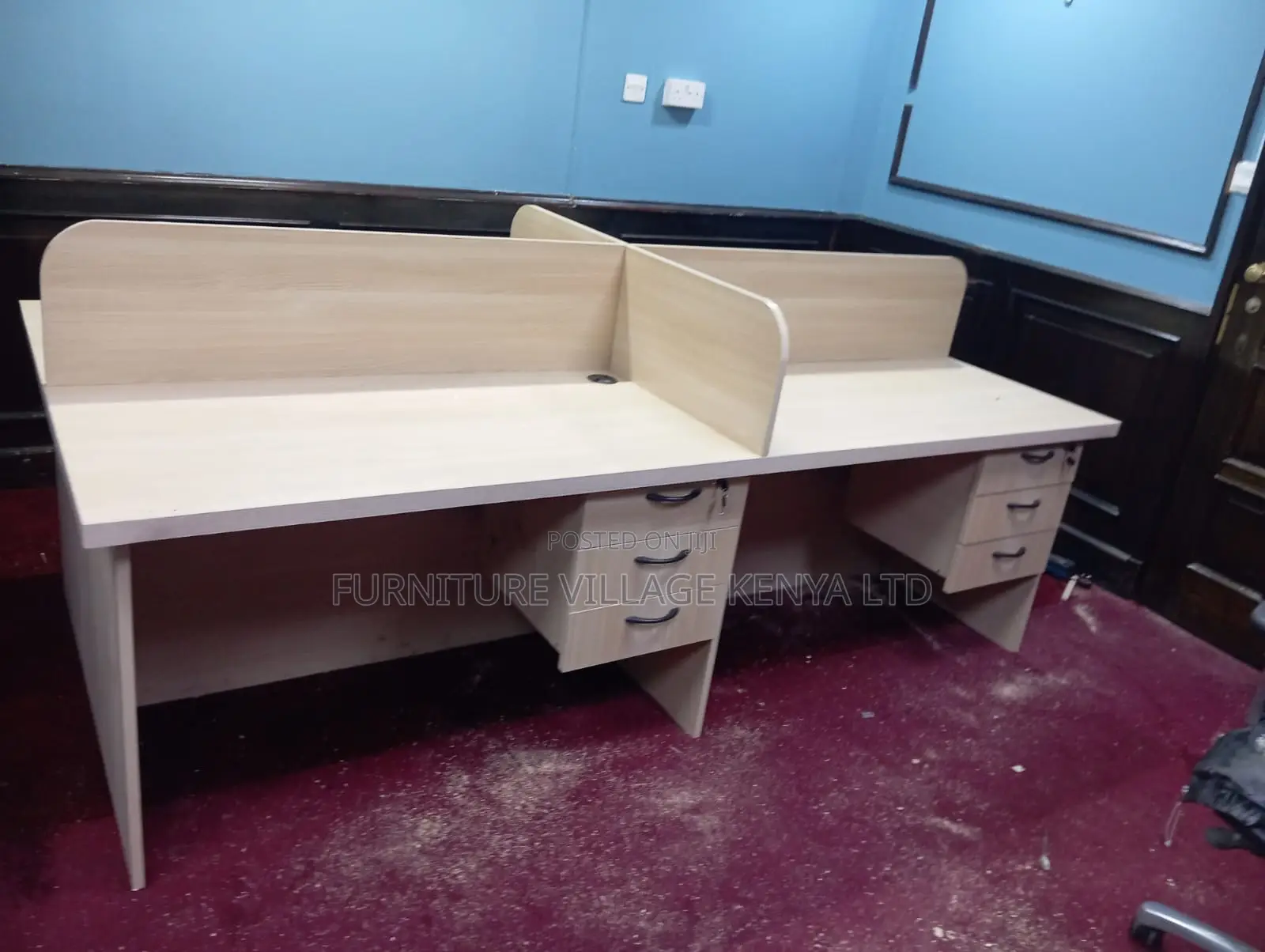 4-Way Modular Office Workstation With Drawers