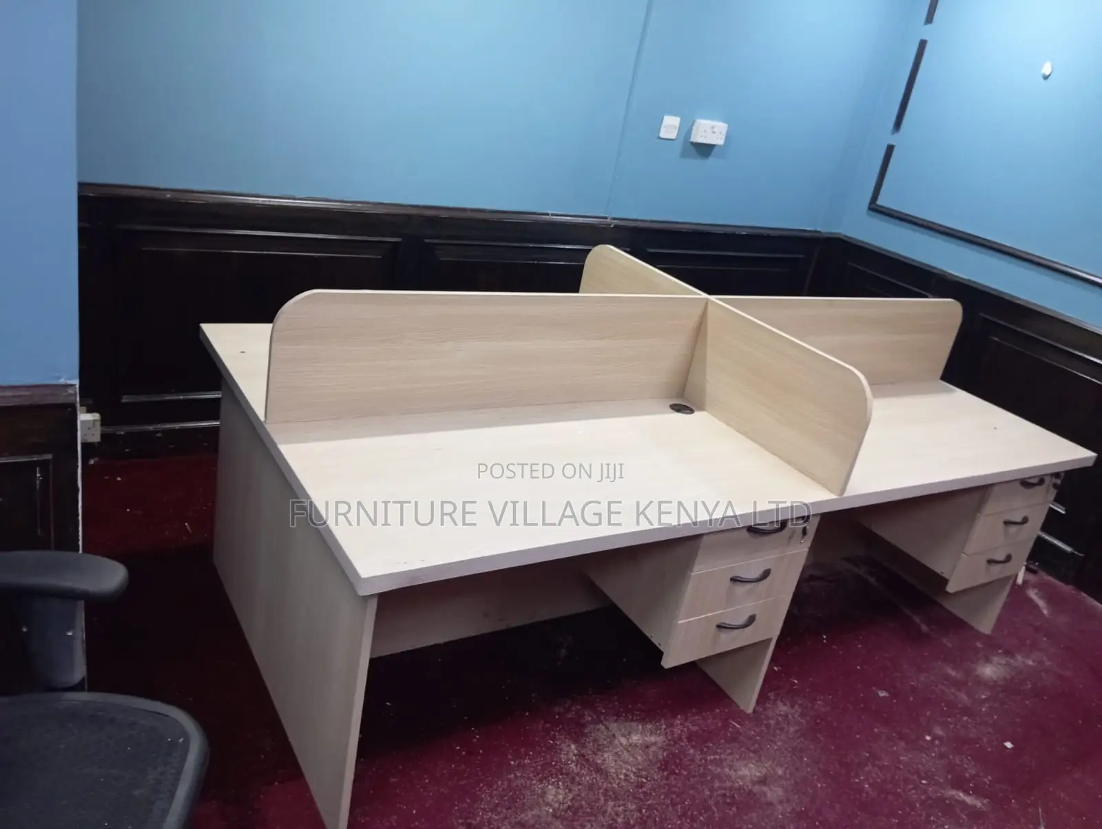 4-Way Modular Office Workstation With Drawers