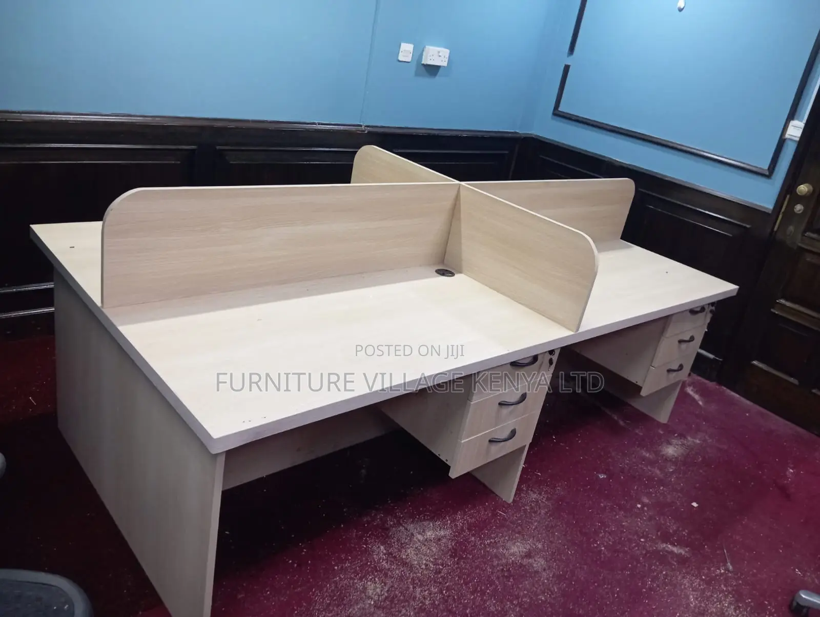 4-Way Modular Office Workstation With Drawers