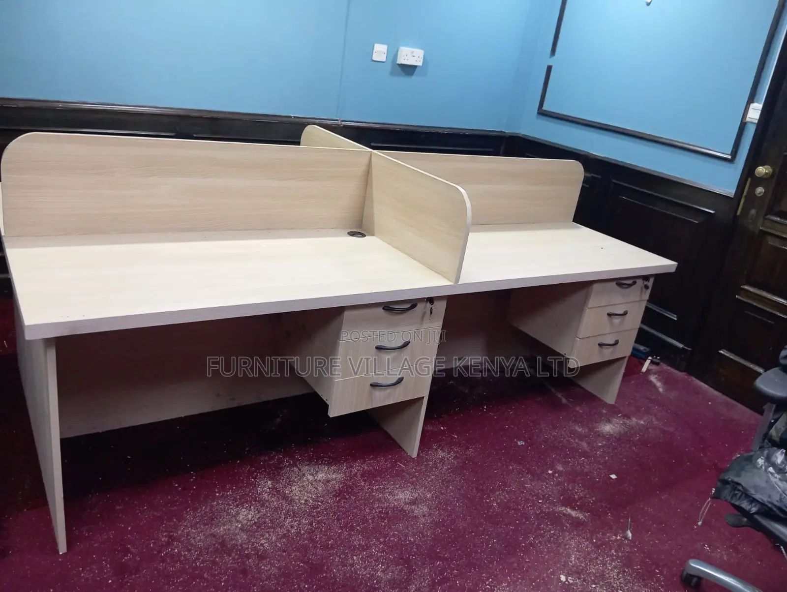 4-Way Modular Office Workstation With Drawers