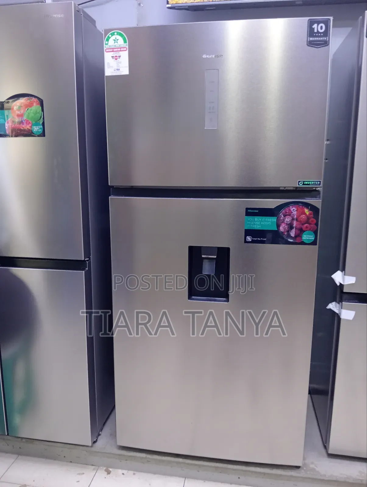 Hisense 510L Top Mount Double Door Fridge Water Dispenser