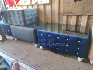 Oval Ottoman Coffee Table 1nches Glass Top Available