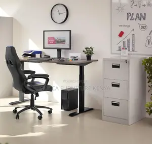 Cabinets:3-Locker Steel Office Storage Cabinet