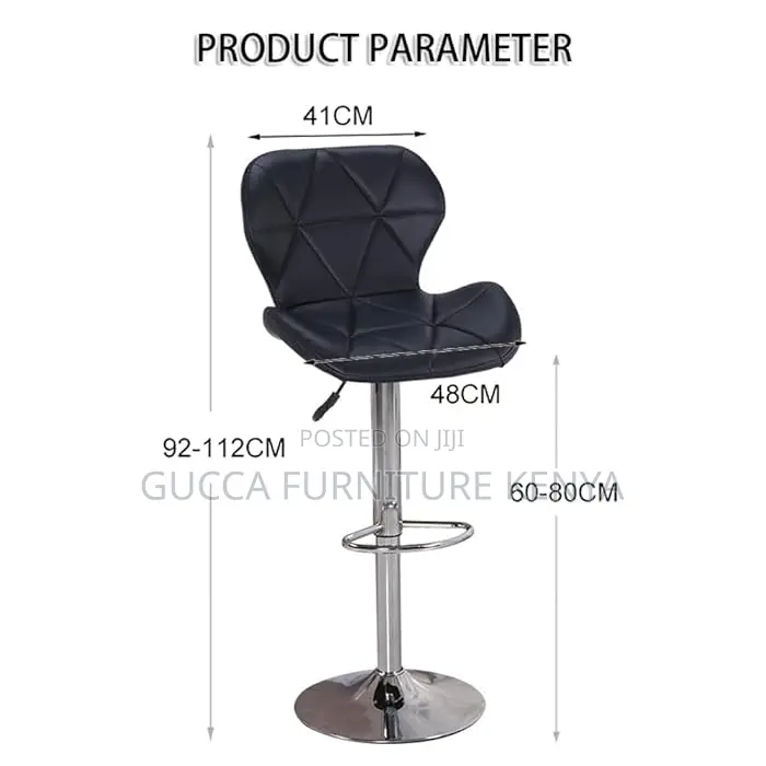 Home Chairs: Leather Padded Barstool With Back and Footrest