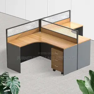 Office 2-Way Curved Modular Workstation With Storage