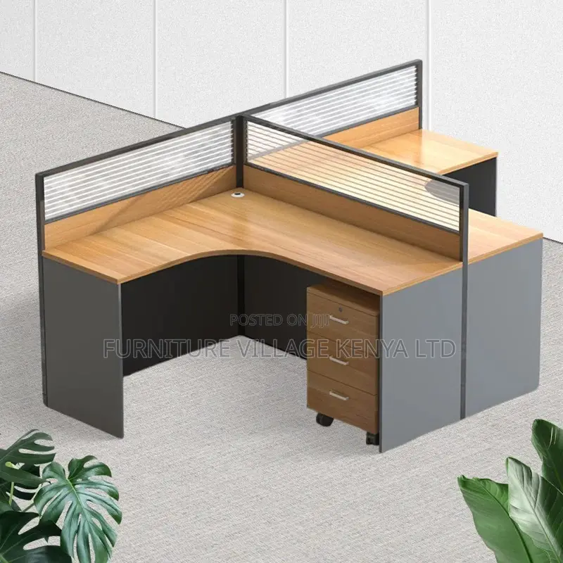 Office 2-Way Curved Modular Workstation With Storage