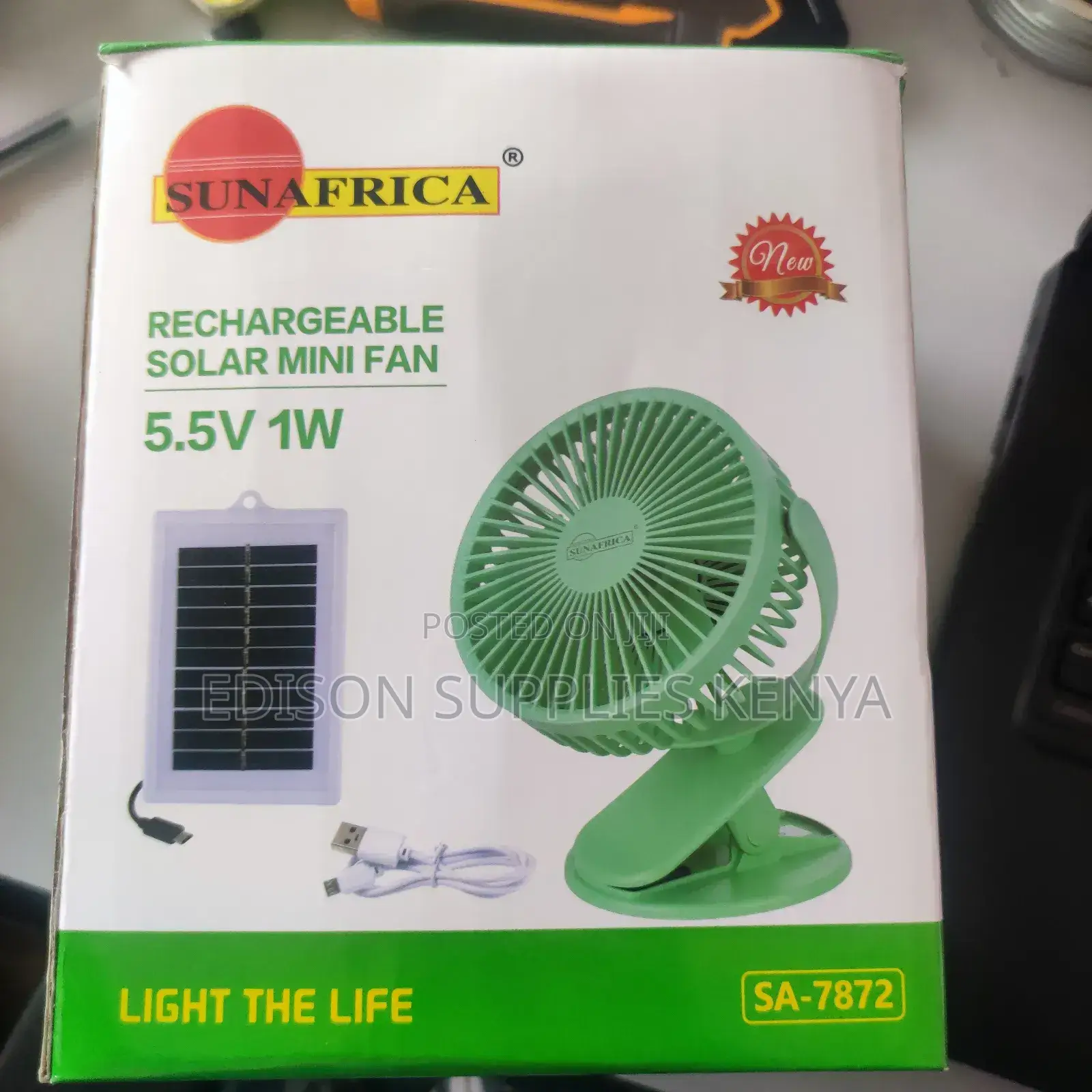 Solar Clip Fan 2 In 1 Rechargeable Fan By USB Or Solar Panel