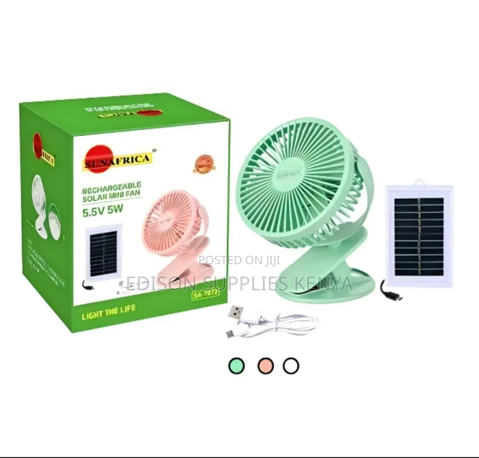 Solar Clip Fan 2 In 1 Rechargeable Fan By USB Or Solar Panel