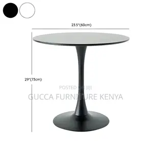 Dining Tables: Black Round Wood Modern Tulip Dining Table