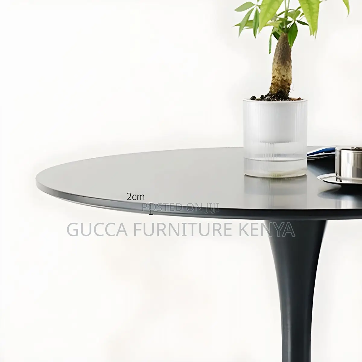 Dining Tables: Black Round Wood Modern Tulip Dining Table