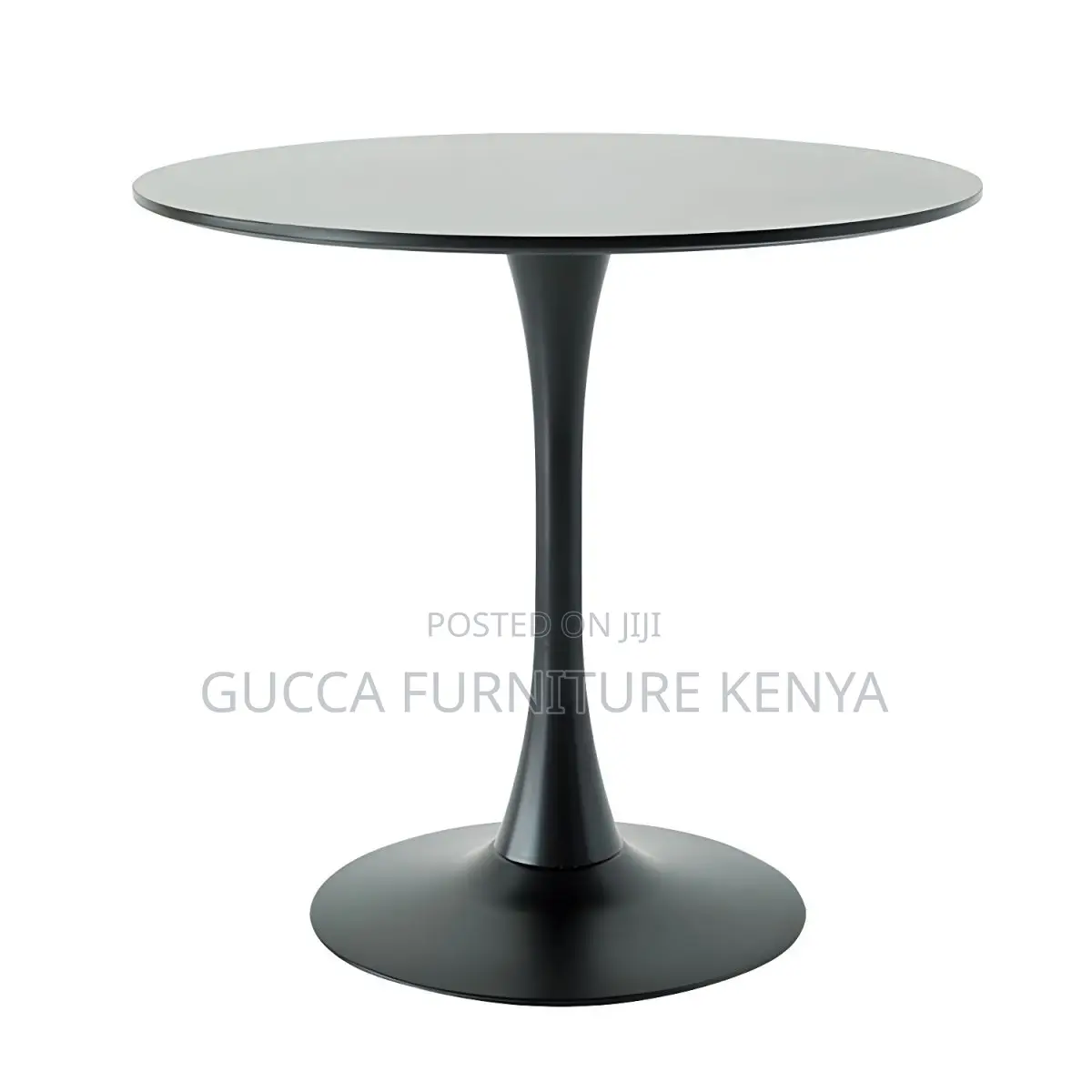 Dining Tables: Black Round Wood Modern Tulip Dining Table