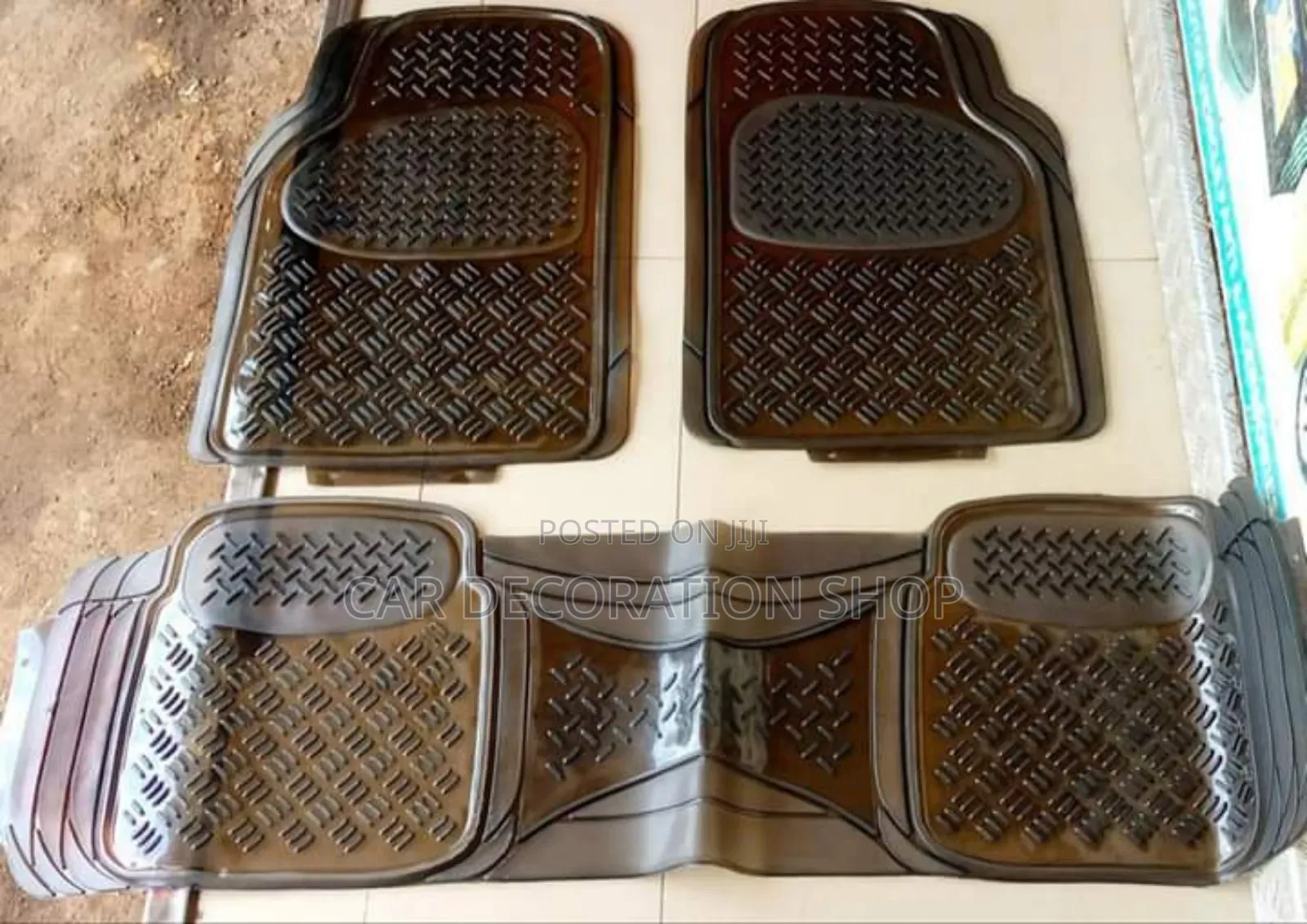 3pc Patterned Clear Smoked Cojoined Mats