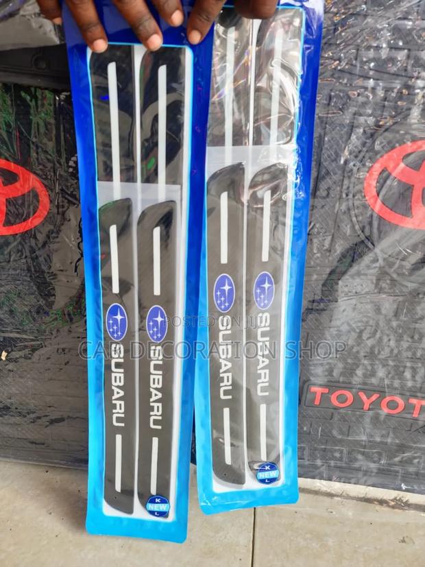 Heavy Duty Subaru 4pc Door Step Antiscratch Carbon Stickers