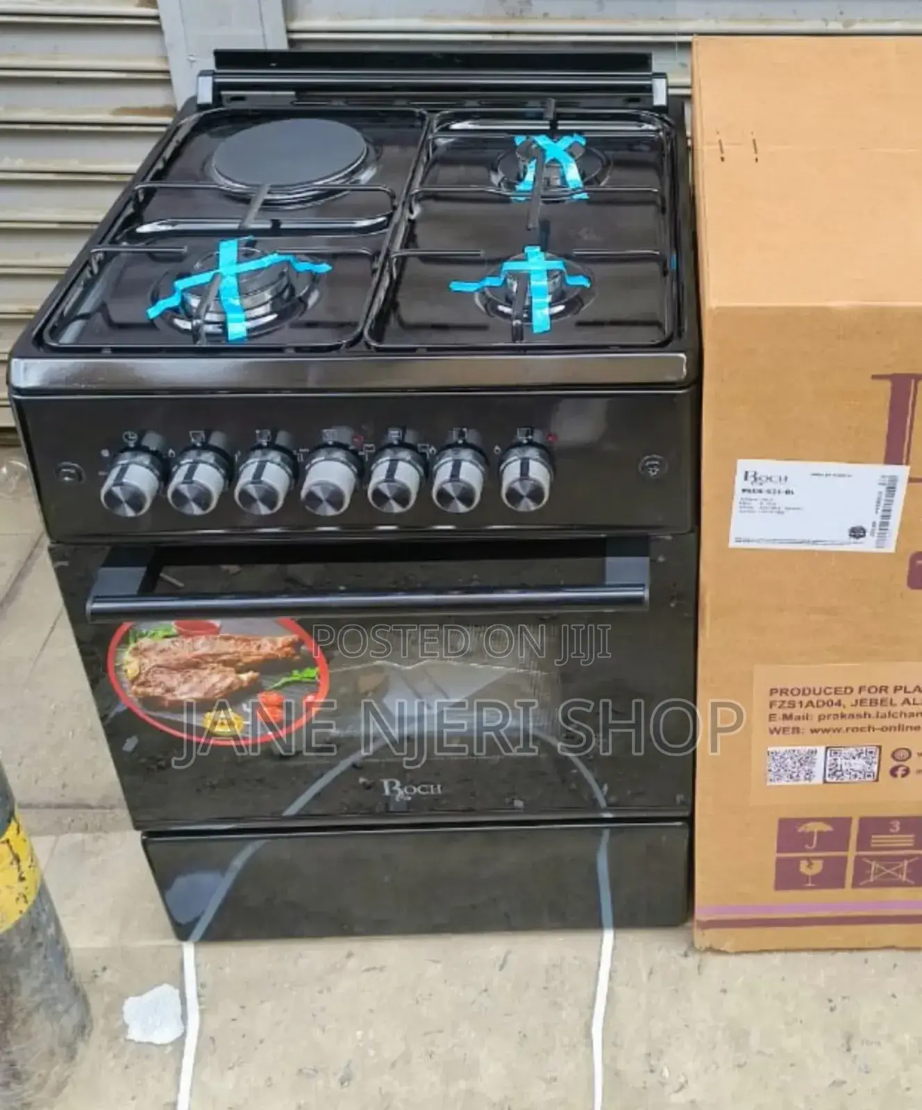 Roch Black 60×60 Standing 3+1 Cooker R/Ch