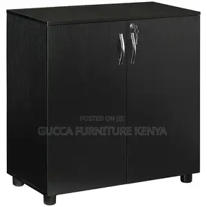 Cabinets: 2-Tier Wooden Credenza Office Cabinet