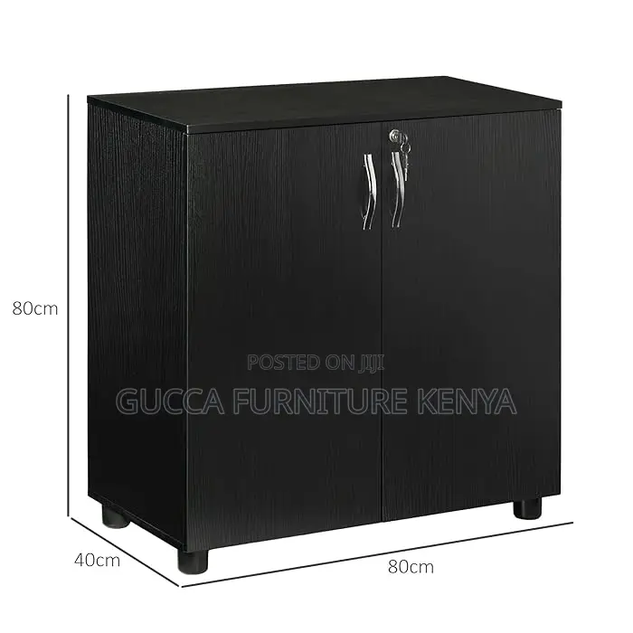 Cabinets: 2-Tier Wooden Credenza Office Cabinet