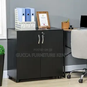 Cabinets: 2-Tier Wooden Credenza Office Cabinet