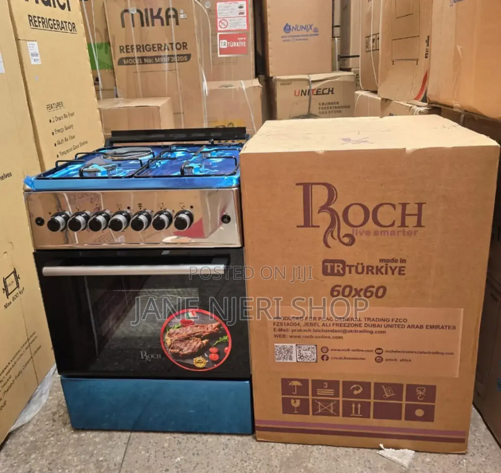 3gas +1 Silver Roch 60×60 Standing Cooker RO/CH