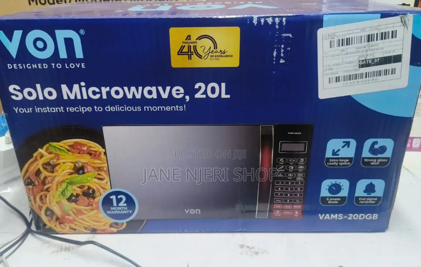 VAMS-20DGB - Digital Solo 20L Microwave Oven v/N