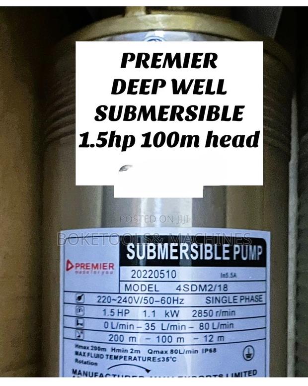 Premier 1.5hp 100m Deep Well Submersible Pump - main view
