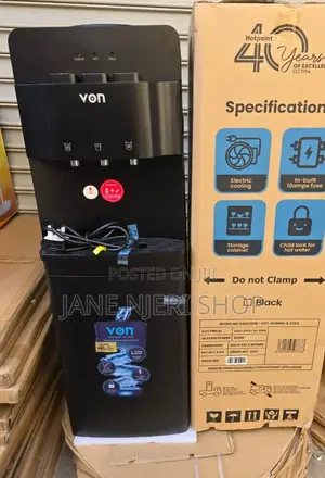 Black Von Hot Normal and Cold 3 Taps Water Dispenser HNC/V