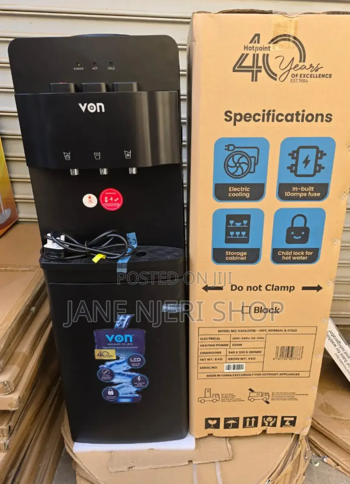 Von Hot,Normal, Cold 3 Taps Water Dispenser HNC/V