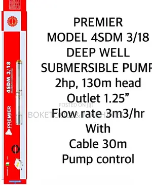 Premier Deep Well Submersible Pump 2hp 130m 11⁄2inch