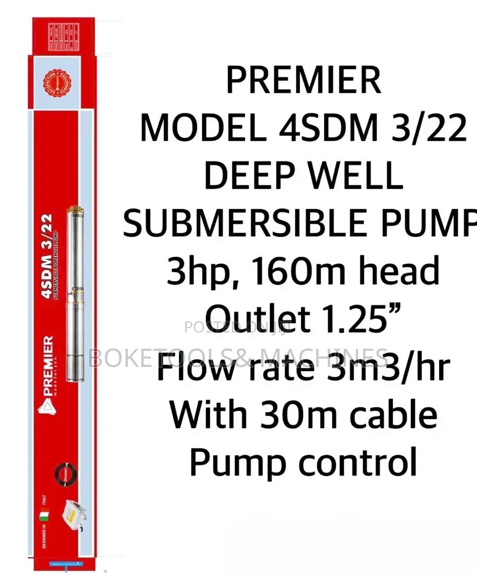 Premier 3hp 160m Head Submersible Pump With Control Box