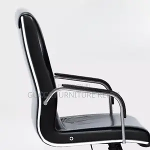 Office Chairs: Executive Black Leather Visitor Office Chair