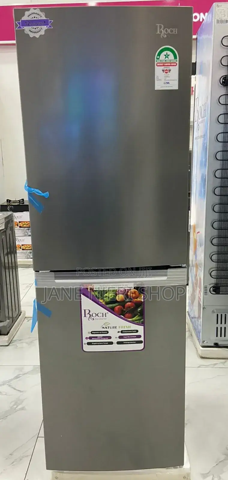 Roch RFR-400-DB-B 327L Bottom Freezer Refrigerator R/F