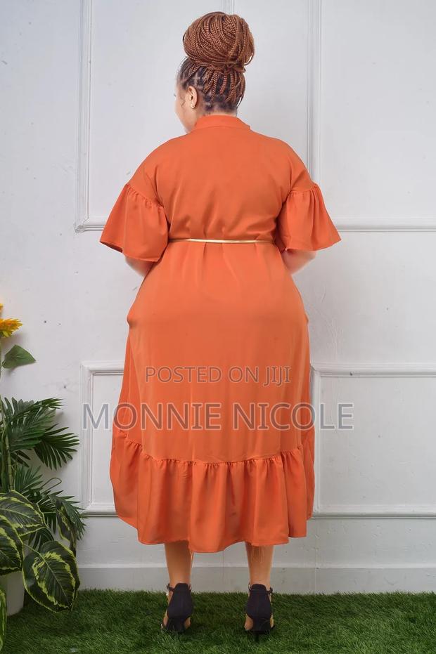 Stylish Orange High Low Dress - thumbnail 2