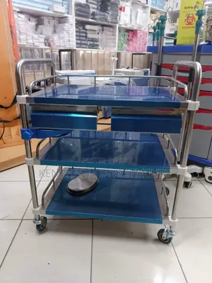 3 Shelves Hospital Trolley With Drawers and Castors