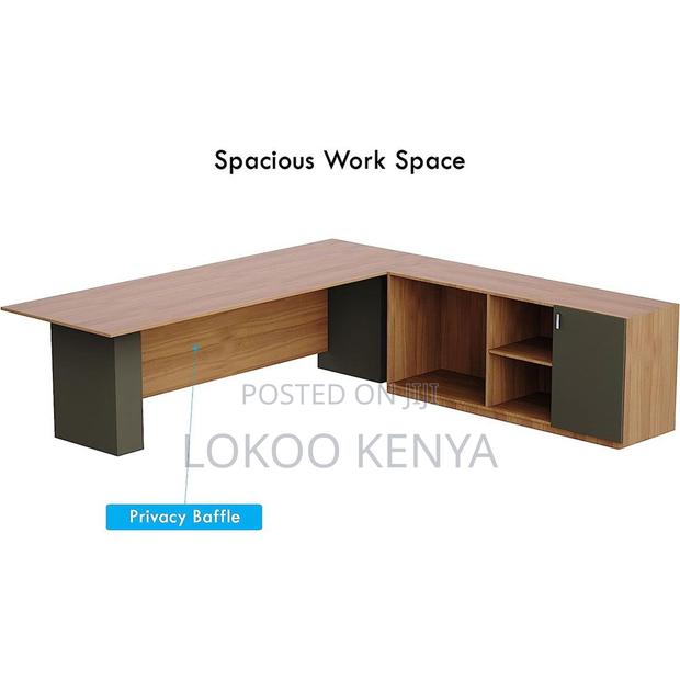 Office Desk: L-Shaped Workstation Table With Storage - thumbnail 3