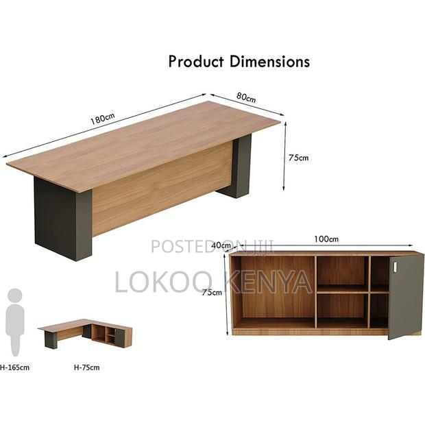 Office Desk: L-Shaped Workstation Table With Storage - thumbnail 2