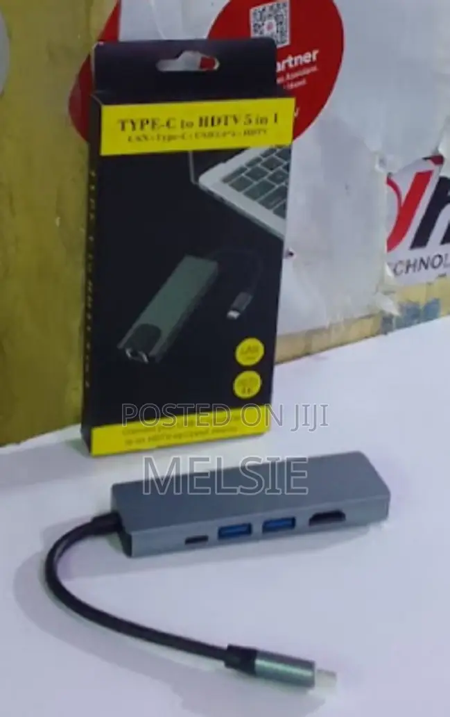 5 In1 Usb-C Hub Hdmi Usb Lan Adapter