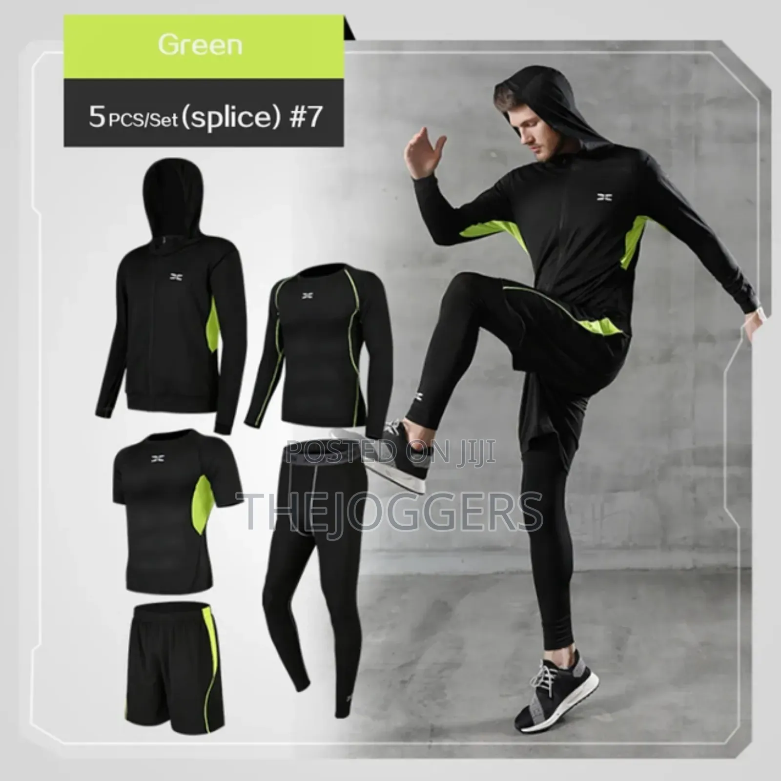 5 Pieces Complete Set Gym Wear For Men(S, M, L, Xl,2xl ,3xl)
