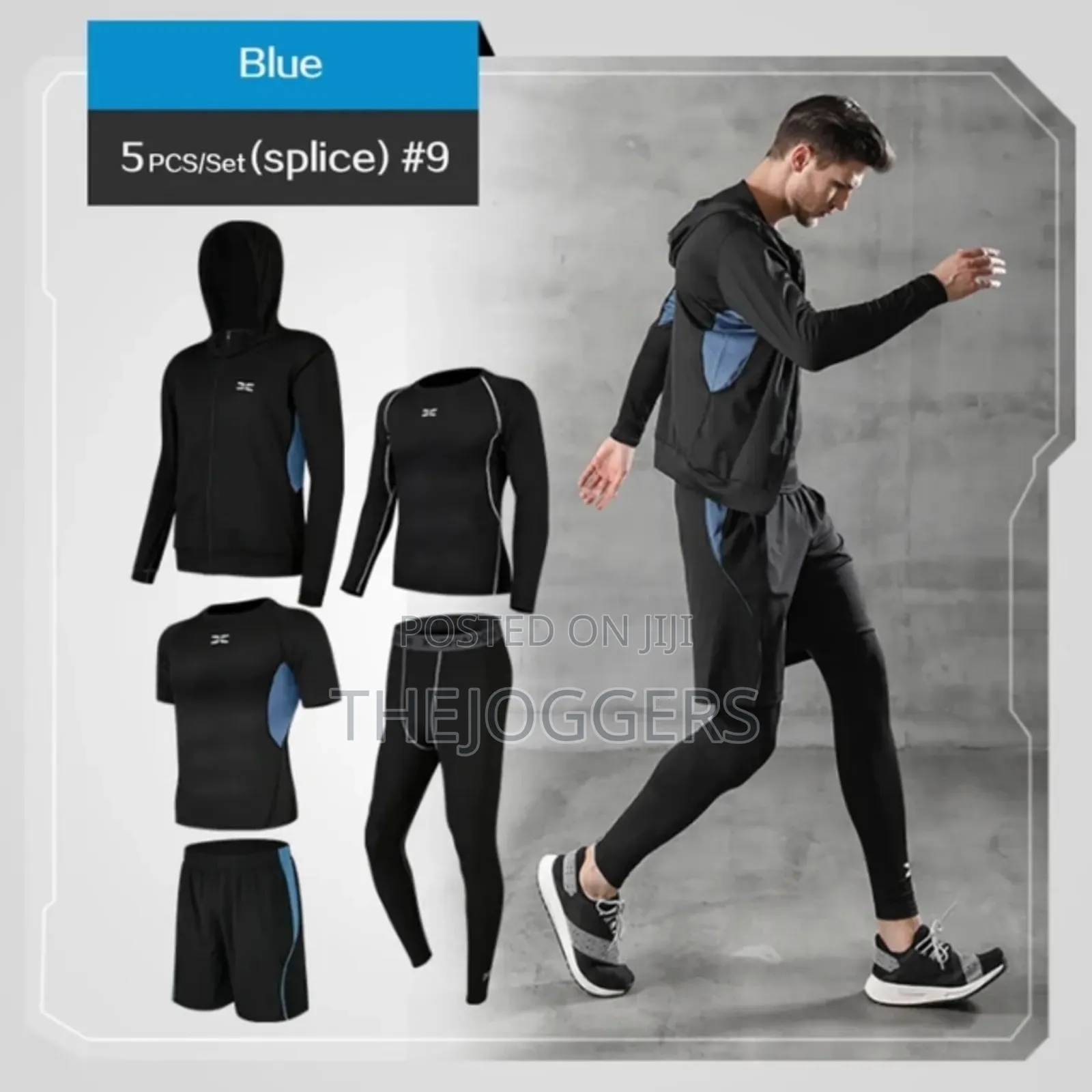 5 Pieces Complete Set Gym Wear For Men(S, M, L, Xl,2xl ,3xl)
