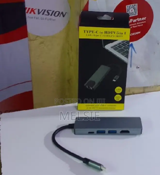 USB Type C 5 In1 to HDMI,Rj,Usb,Type C