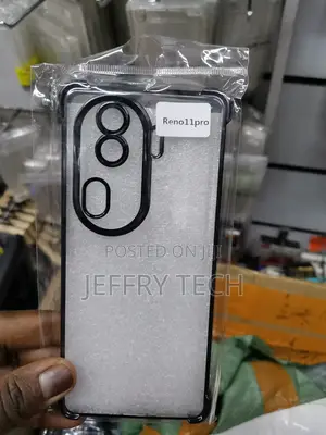 Clear Transparent Case for Oppo Reno 11 Pro , Black Bumper