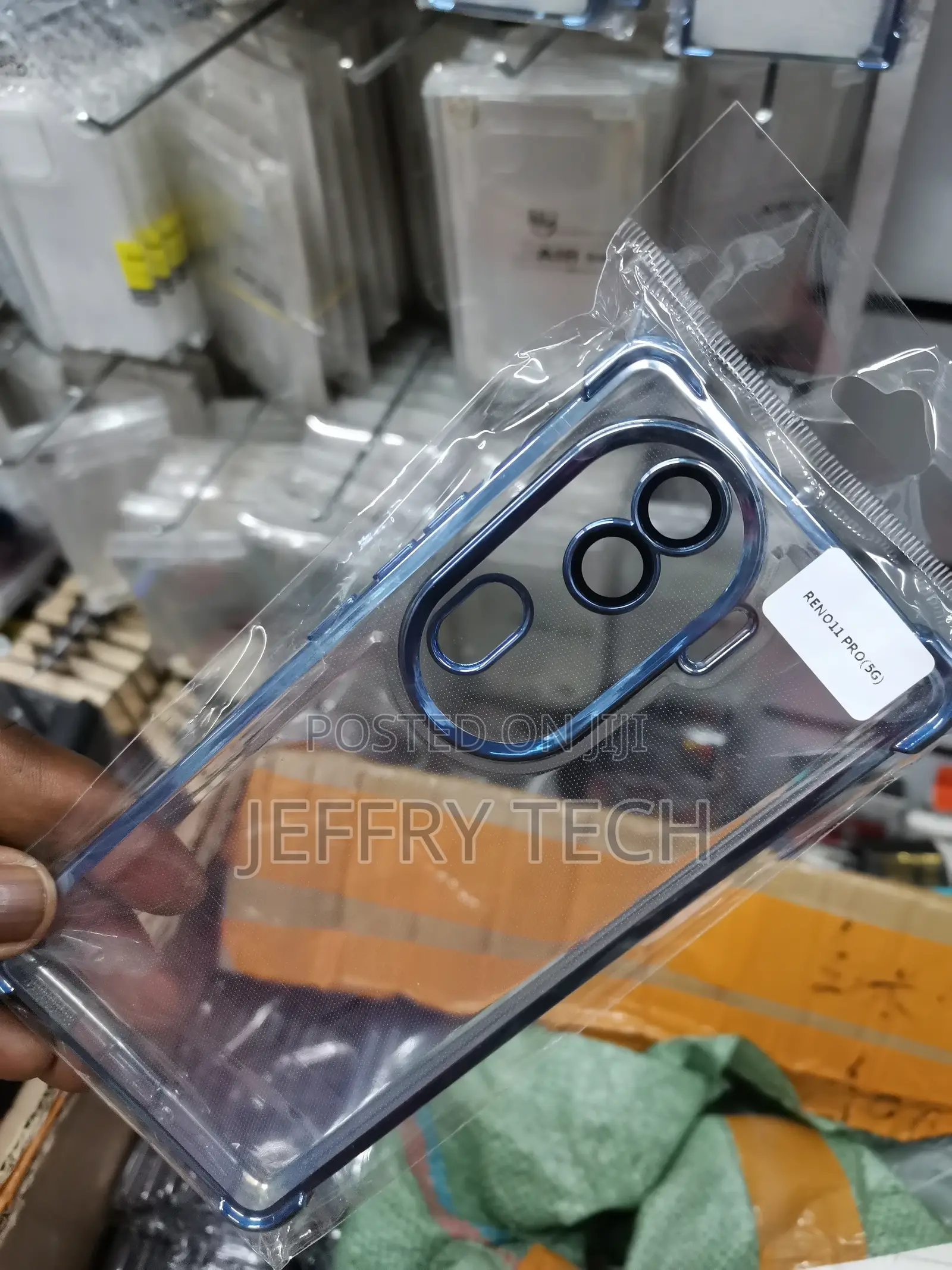 Transparent Cover for Oppo Reno 11 Pro 5g ,Blue Bumper