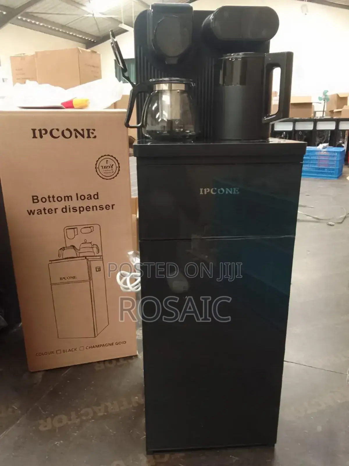 Black Ipcone Hot and Cold Bottom Load Water Dispenser