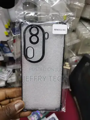 Crystal Clear Case for Oppo Reno 11 5G -Black Bumper)